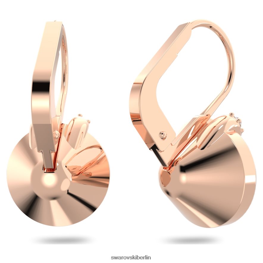 Swarovski Bella V-Tropfenohrringe runder Schliff, rosa, rosévergoldet Schmuck HLT448761