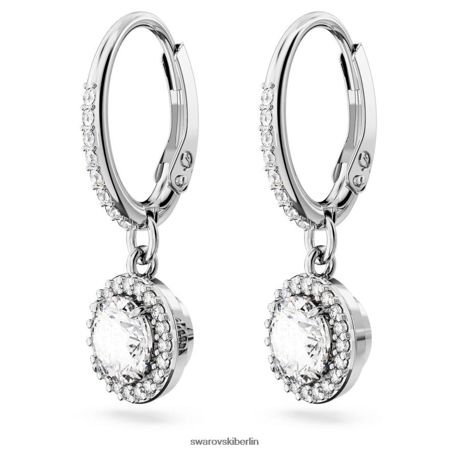 Swarovski Constella-Tropfenohrringe Rundschliff, Pavé, weiß, rhodiniert Schmuck HLT448849