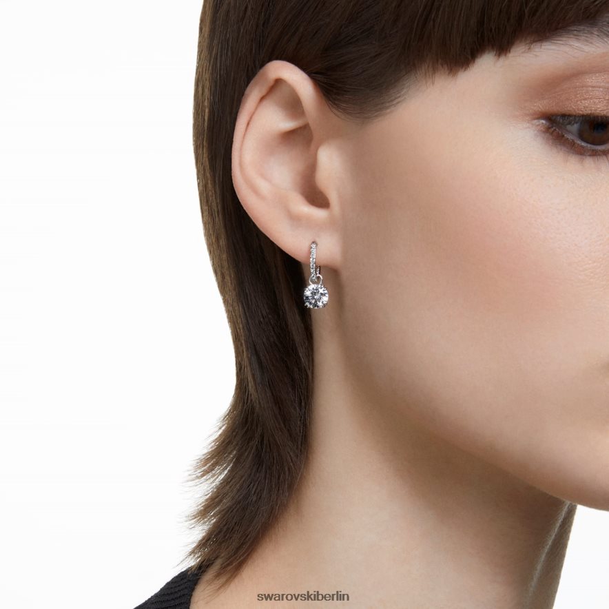 Swarovski Constella-Tropfenohrringe Rundschliff, weiß, rhodiniert Schmuck HLT448765