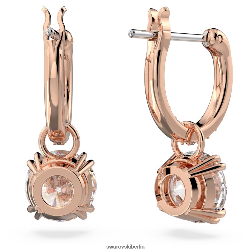Swarovski Constella-Tropfenohrringe Rundschliff, weiß, rosévergoldet Schmuck HLT448784