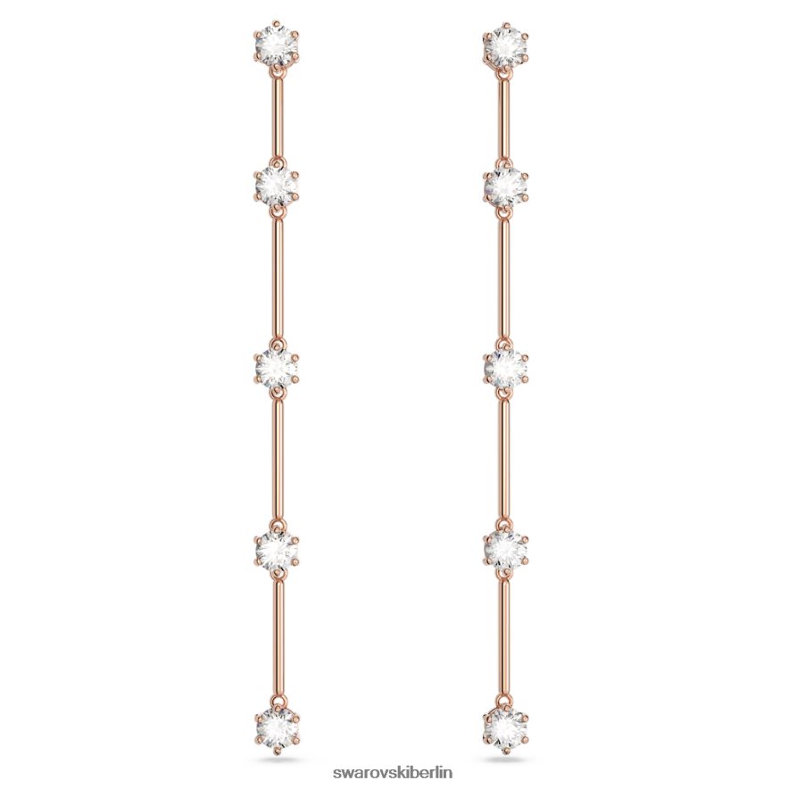 Swarovski Constella-Tropfenohrringe Rundschliff, weiß, rosévergoldet Schmuck HLT448834