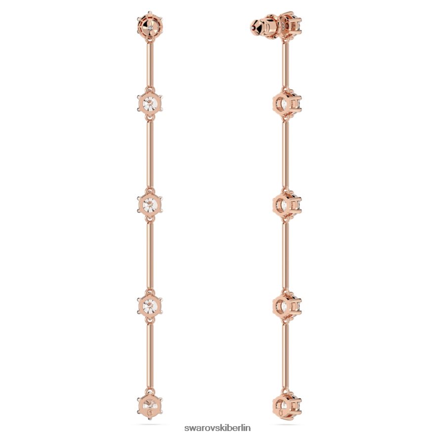 Swarovski Constella-Tropfenohrringe Rundschliff, weiß, rosévergoldet Schmuck HLT448834