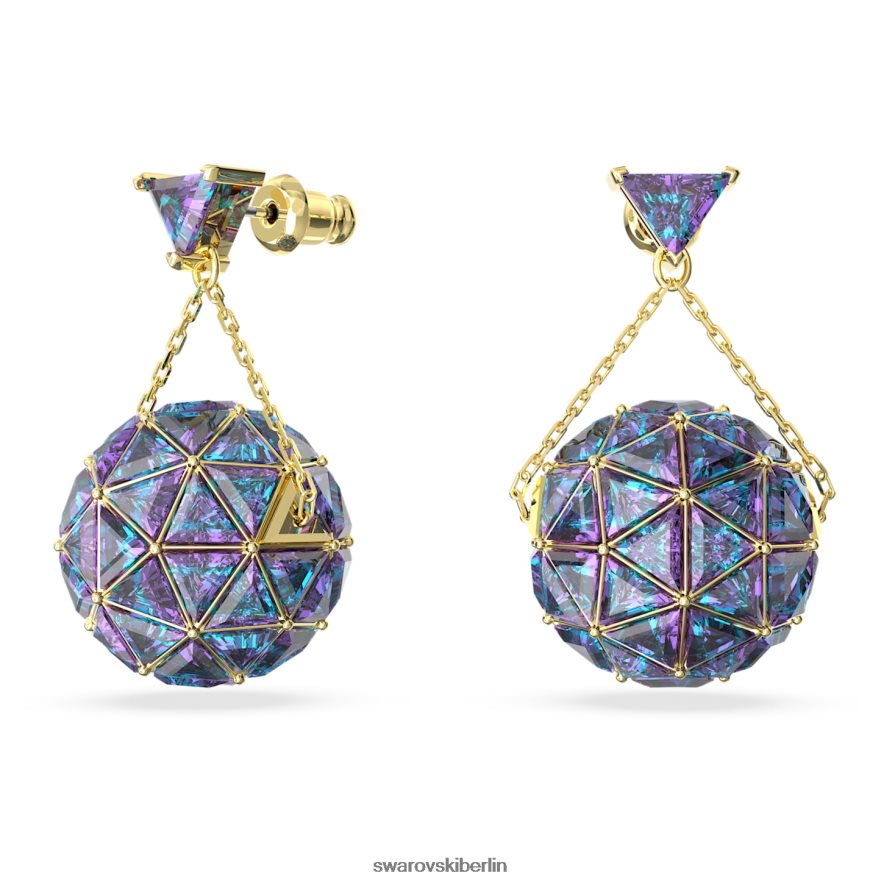 Swarovski Curiosa-Tropfenohrringe Dreiecksschliff, blau, vergoldet Schmuck HLT448808