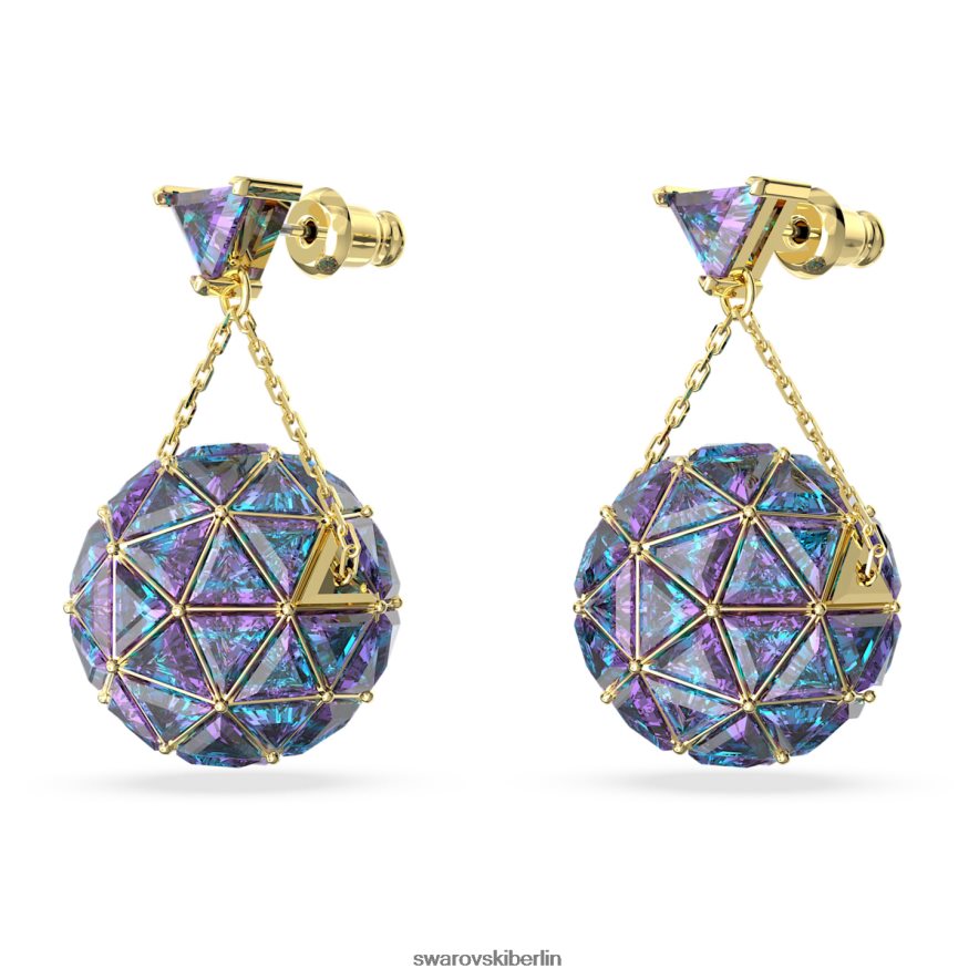 Swarovski Curiosa-Tropfenohrringe Dreiecksschliff, blau, vergoldet Schmuck HLT448808