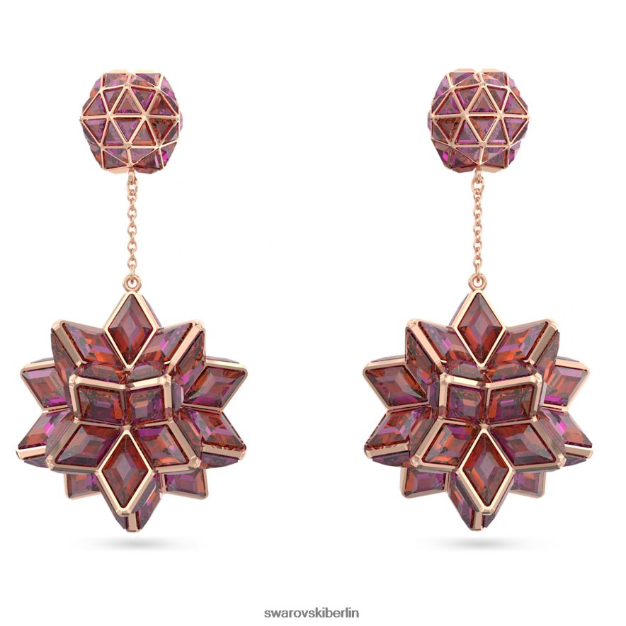 Swarovski Curiosa-Tropfenohrringe geometrischer Schliff, rosa, rosévergoldet Schmuck HLT448819