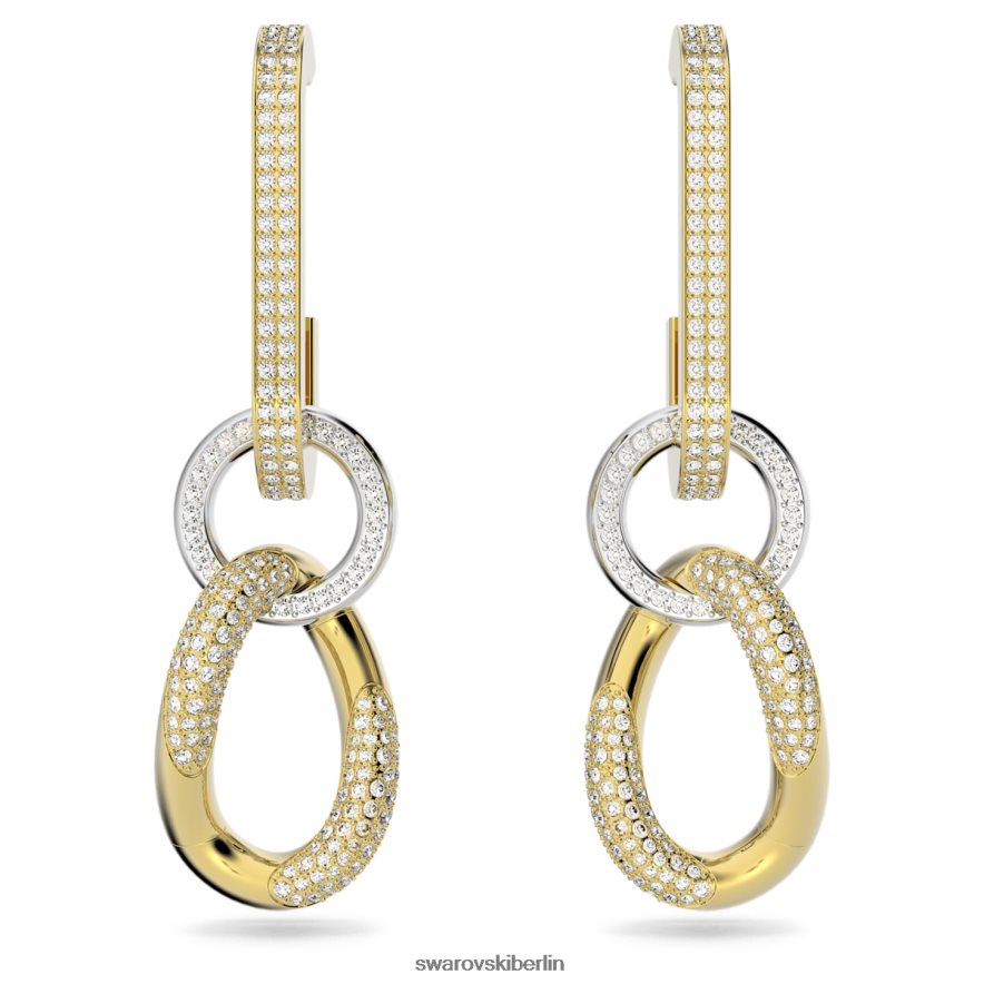 Swarovski Dextera-Tropfenohrringe weiß, vergoldet Schmuck HLT448843