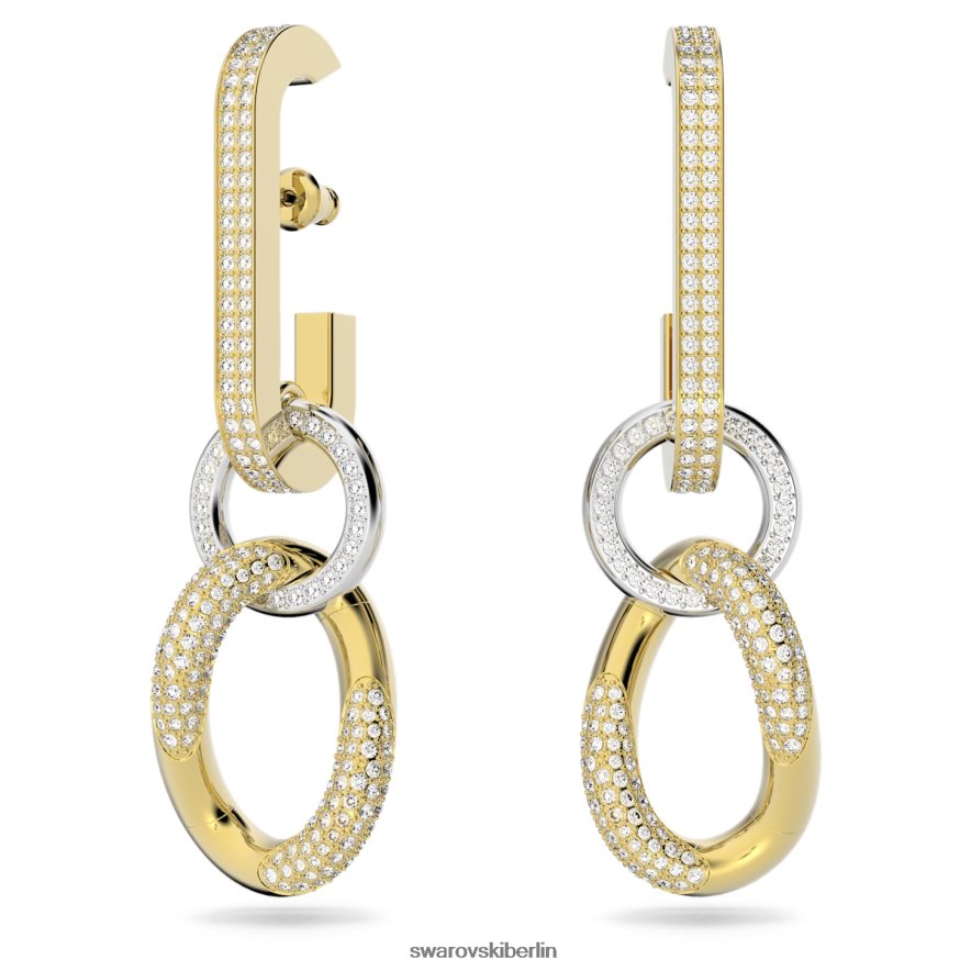 Swarovski Dextera-Tropfenohrringe weiß, vergoldet Schmuck HLT448843