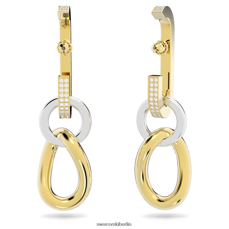 Swarovski Dextera-Tropfenohrringe weiß, vergoldet Schmuck HLT448843
