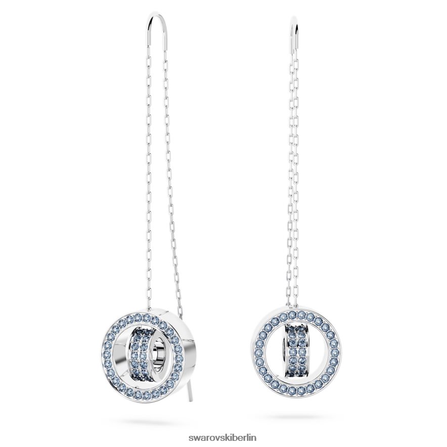 Swarovski Hohle Tropfenohrringe blau, rhodiniert Schmuck HLT448828