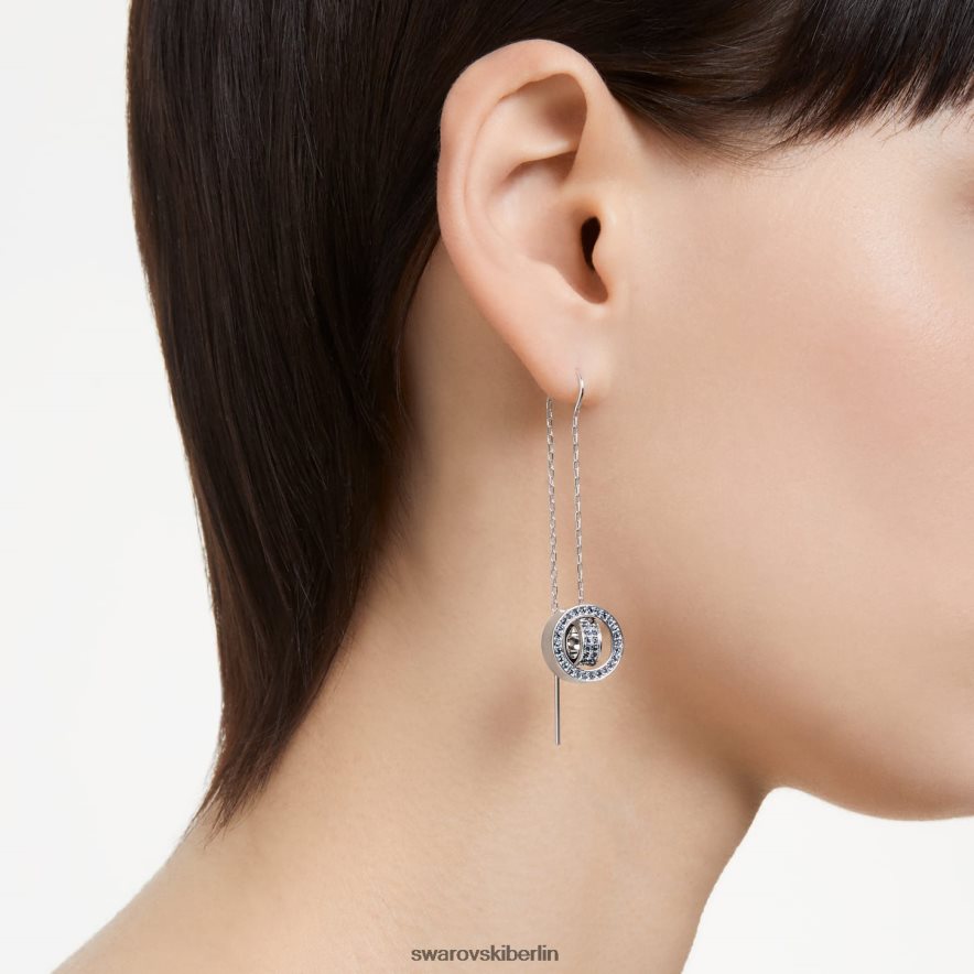Swarovski Hohle Tropfenohrringe blau, rhodiniert Schmuck HLT448828