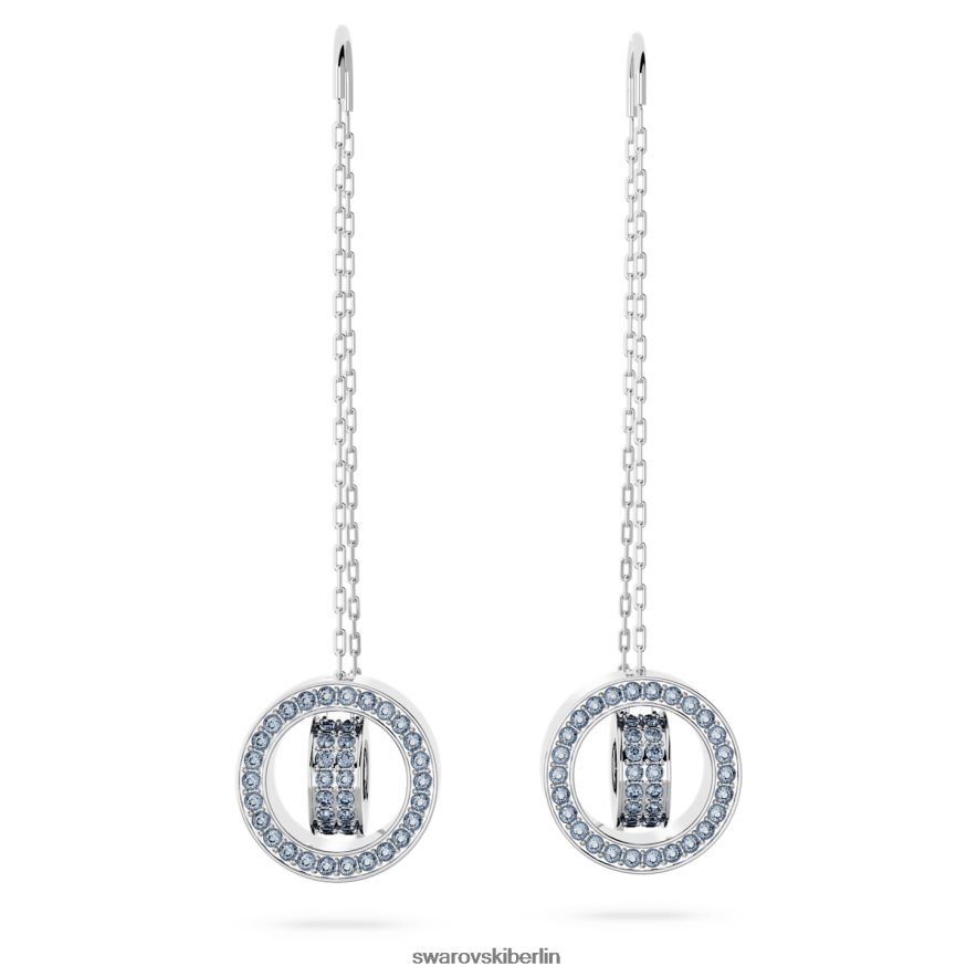 Swarovski Hohle Tropfenohrringe blau, rhodiniert Schmuck HLT448828