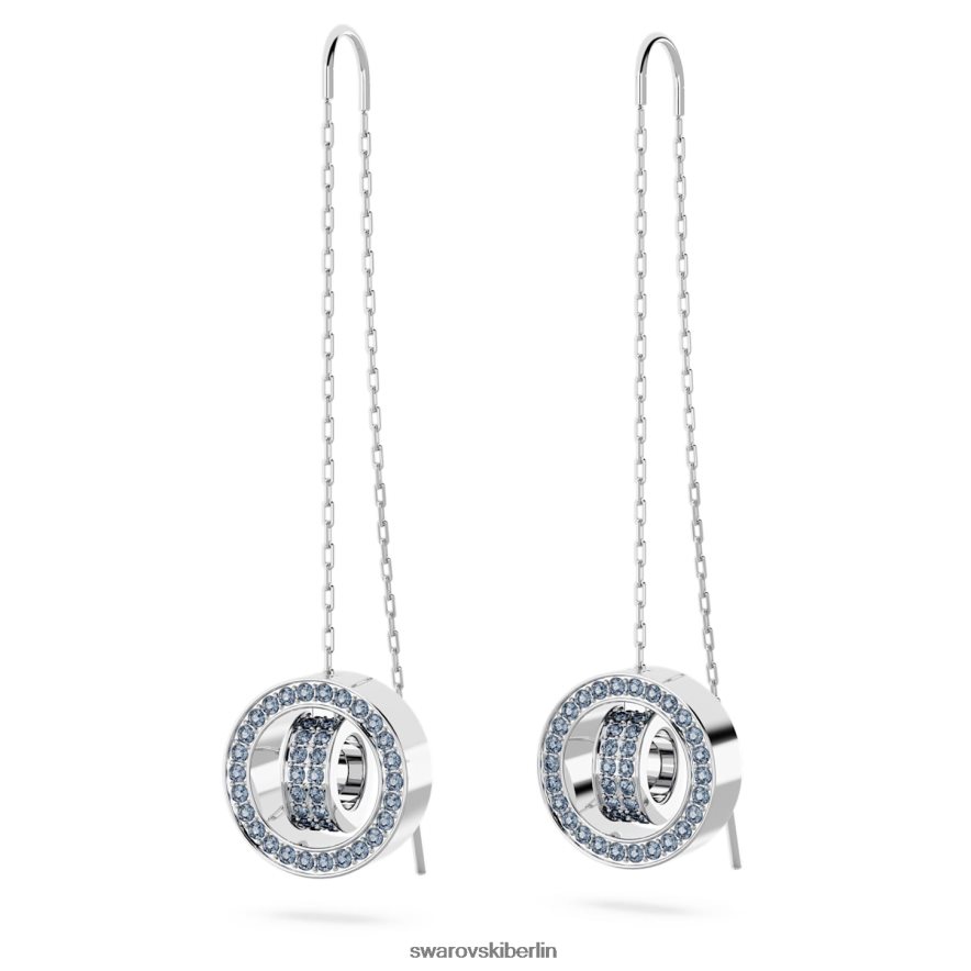 Swarovski Hohle Tropfenohrringe blau, rhodiniert Schmuck HLT448828