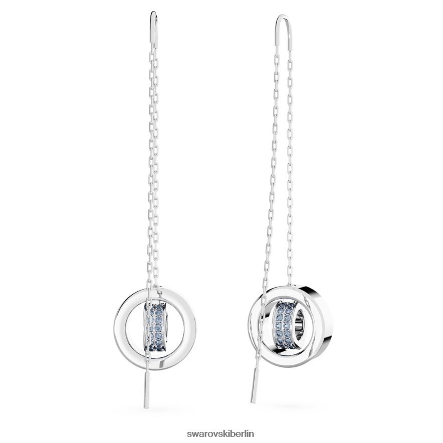 Swarovski Hohle Tropfenohrringe blau, rhodiniert Schmuck HLT448828