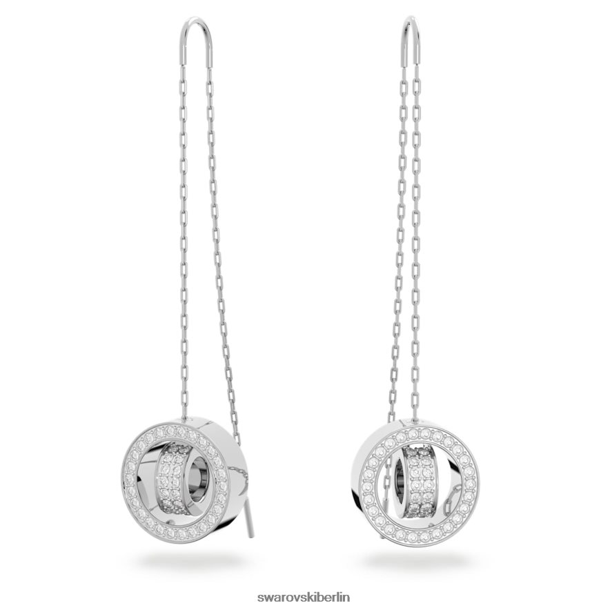 Swarovski Hohle Tropfenohrringe weiß, rhodiniert Schmuck HLT448776