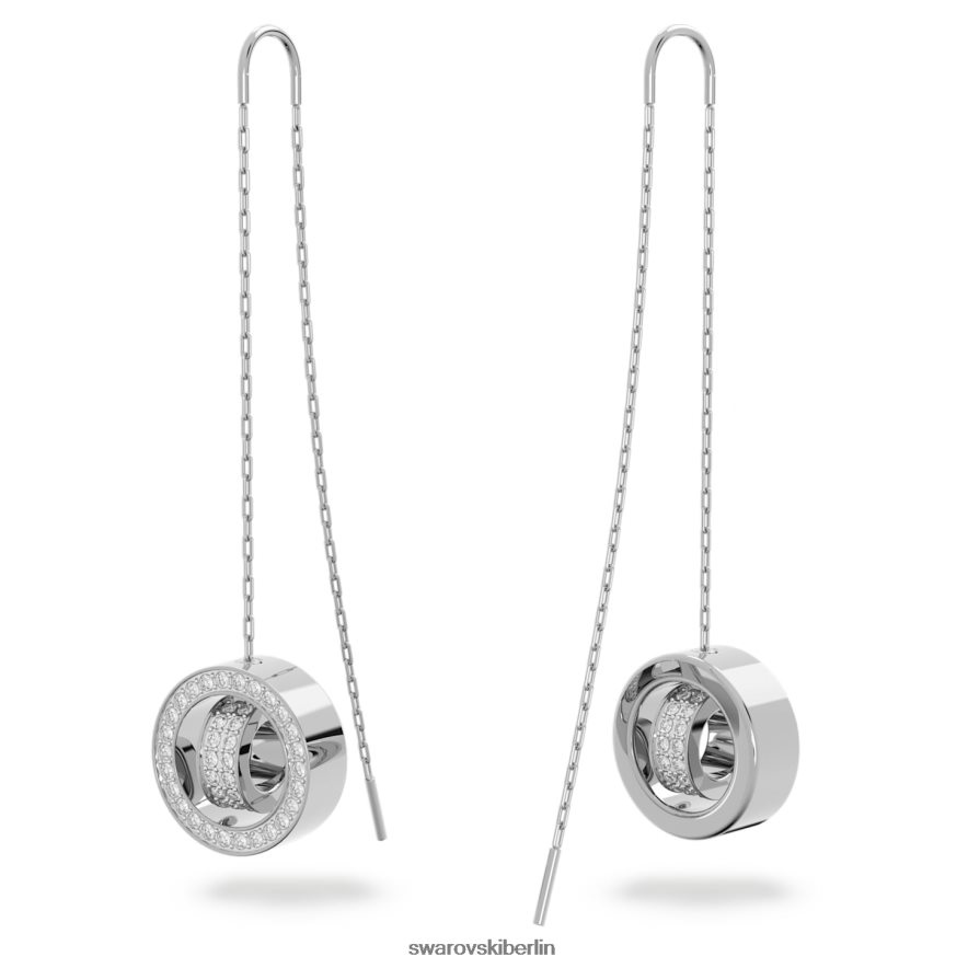 Swarovski Hohle Tropfenohrringe weiß, rhodiniert Schmuck HLT448776
