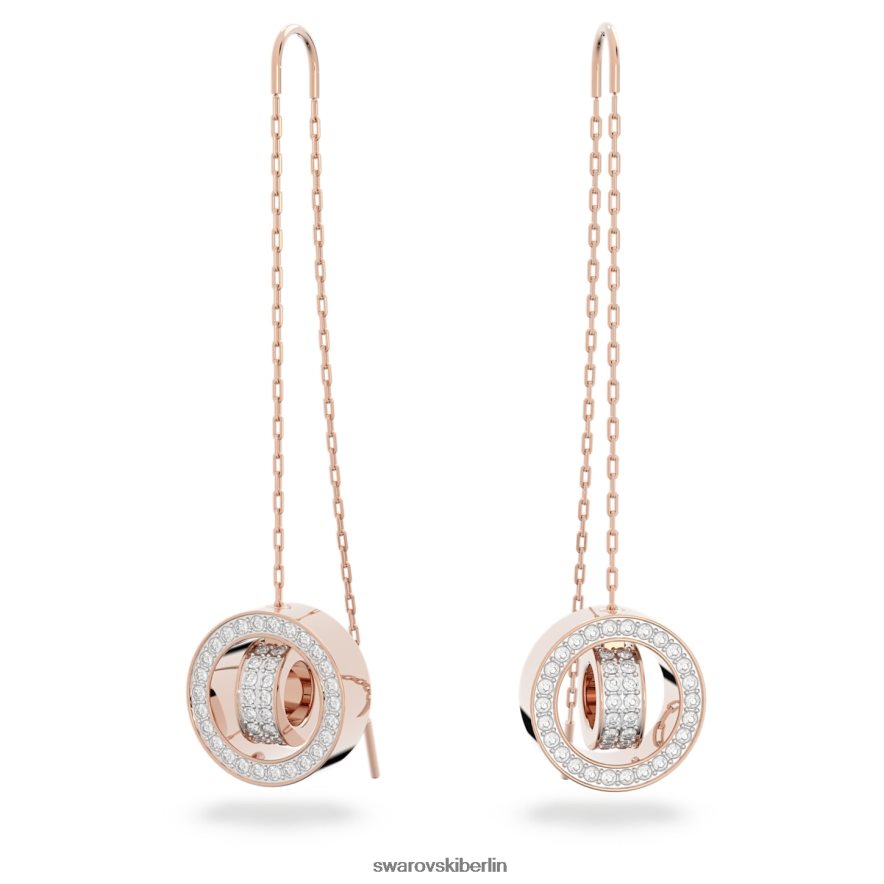 Swarovski Hohle Tropfenohrringe weiß, rosévergoldet Schmuck HLT448769