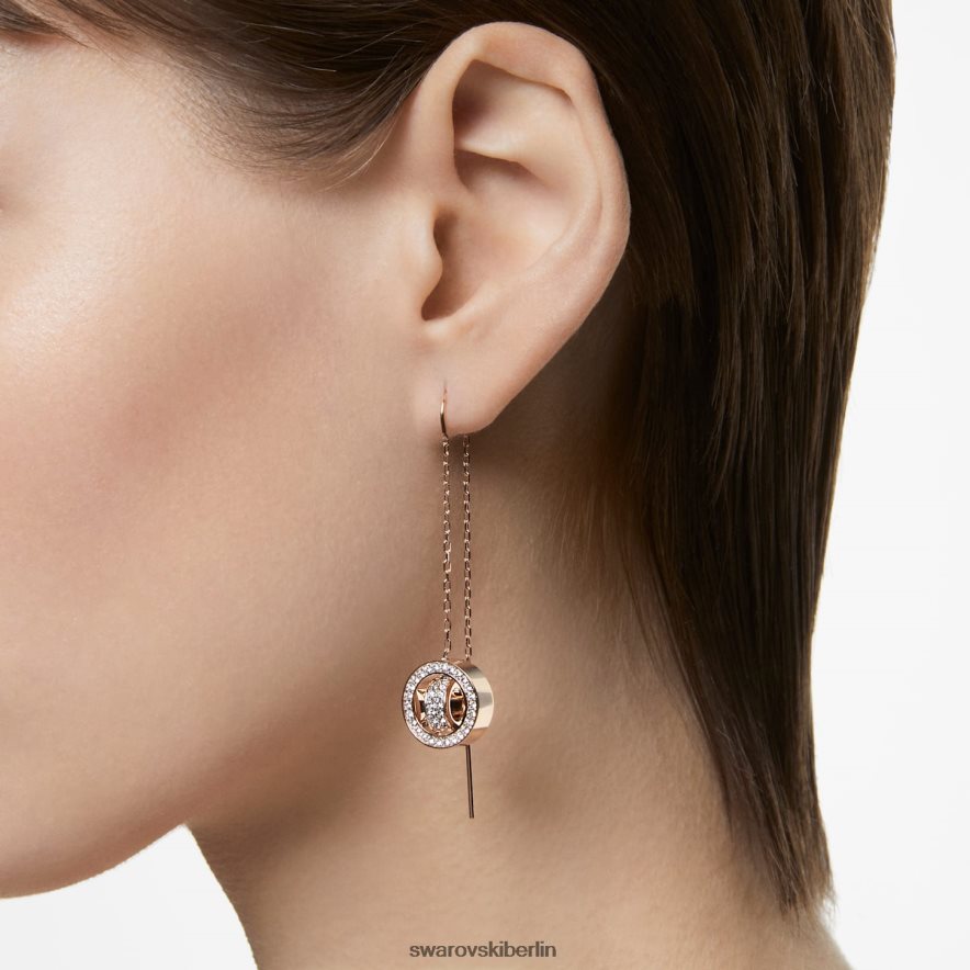 Swarovski Hohle Tropfenohrringe weiß, rosévergoldet Schmuck HLT448769