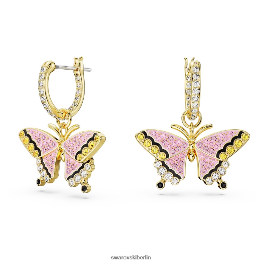 Swarovski Idyllische Tropfenohrringe Schmetterling, mehrfarbig, vergoldet Schmuck HLT448824