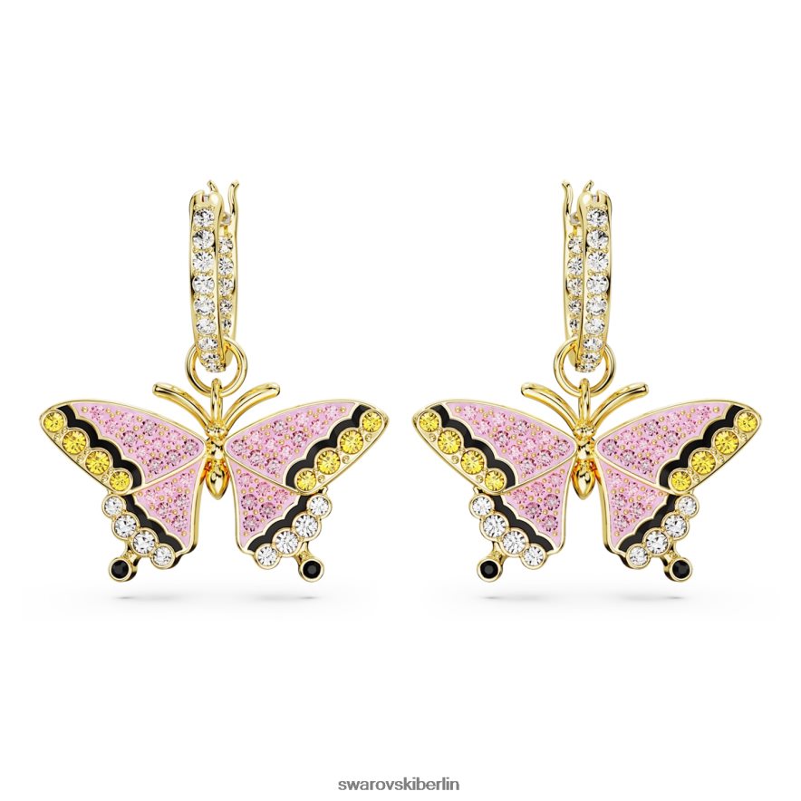 Swarovski Idyllische Tropfenohrringe Schmetterling, mehrfarbig, vergoldet Schmuck HLT448824
