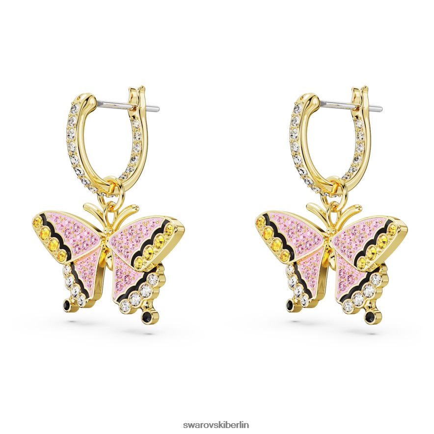 Swarovski Idyllische Tropfenohrringe Schmetterling, mehrfarbig, vergoldet Schmuck HLT448824
