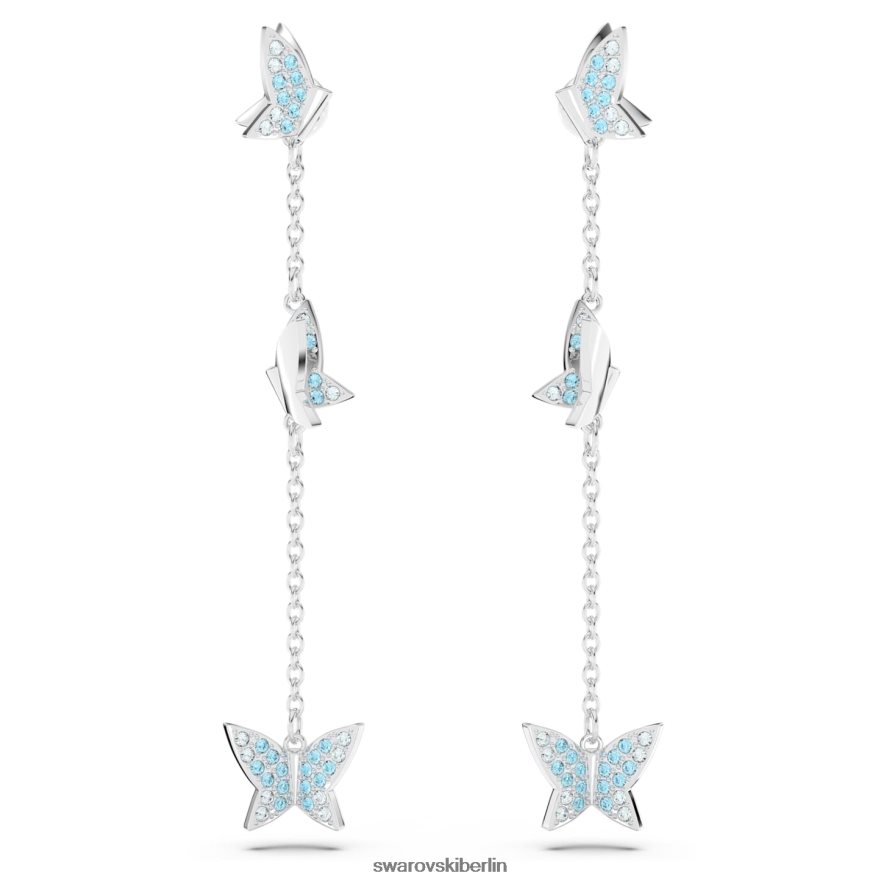 Swarovski Lilia-Tropfenohrringe Schmetterling, blau, rhodiniert Schmuck HLT448766