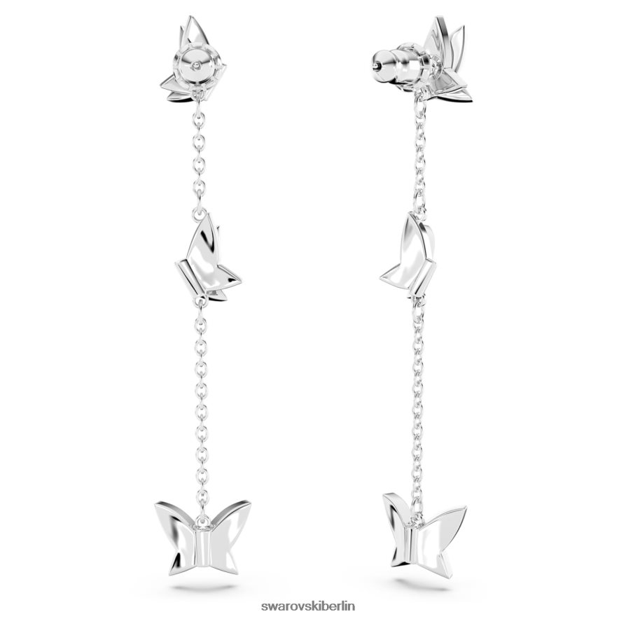 Swarovski Lilia-Tropfenohrringe Schmetterling, blau, rhodiniert Schmuck HLT448766