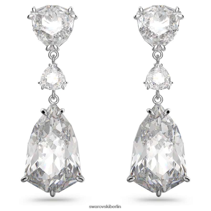 Swarovski Mesmera-Tropfenohrringe Mischschliffe, weiß, rhodiniert Schmuck HLT448755