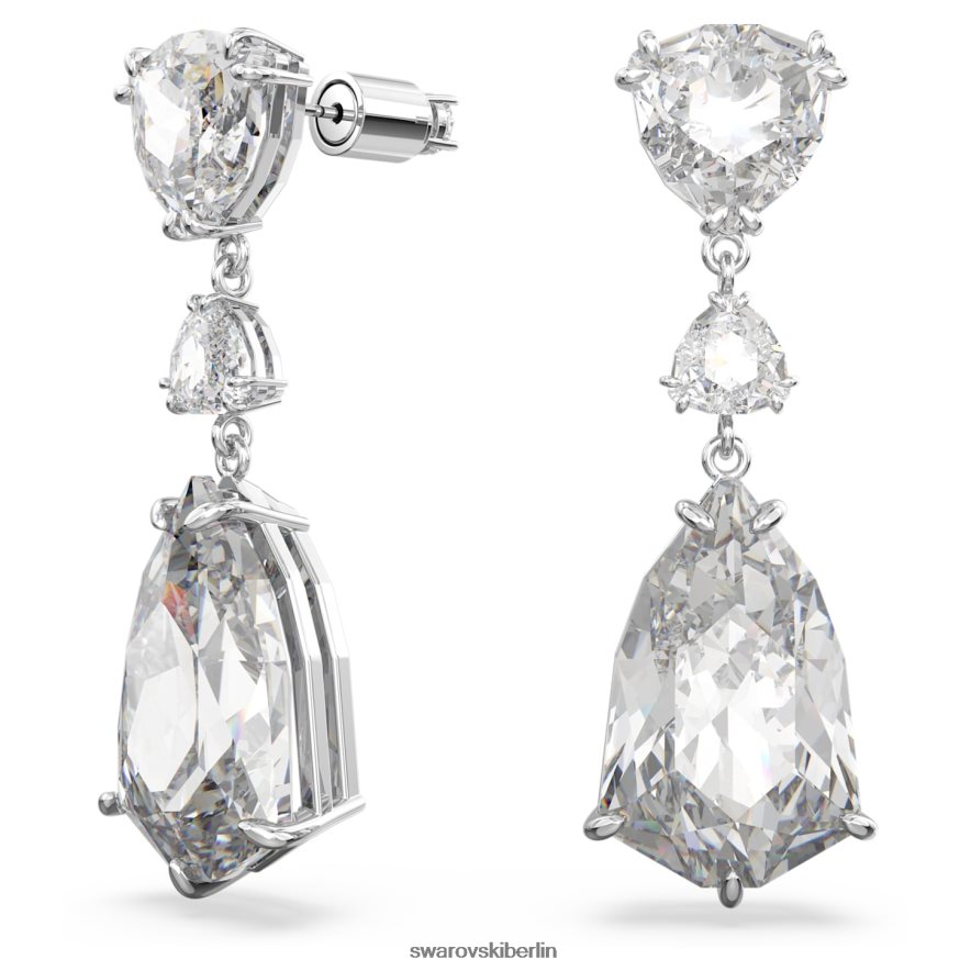 Swarovski Mesmera-Tropfenohrringe Mischschliffe, weiß, rhodiniert Schmuck HLT448755