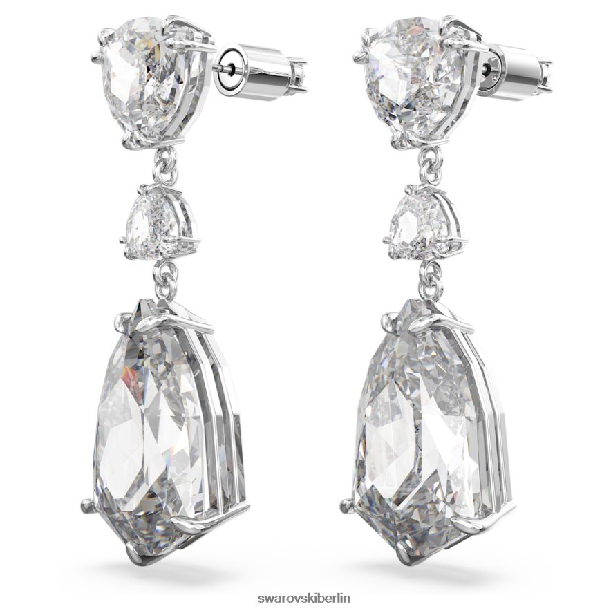 Swarovski Mesmera-Tropfenohrringe Mischschliffe, weiß, rhodiniert Schmuck HLT448755