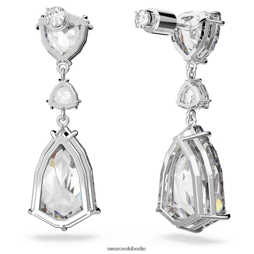 Swarovski Mesmera-Tropfenohrringe Mischschliffe, weiß, rhodiniert Schmuck HLT448755