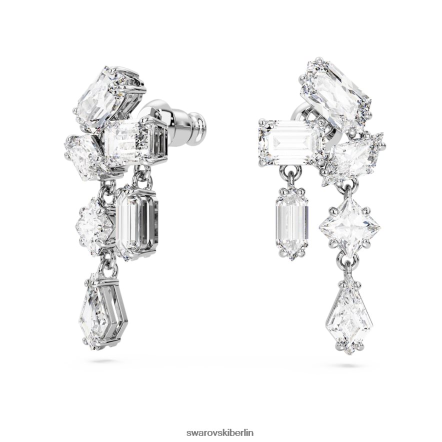 Swarovski Mesmera-Tropfenohrringe Mischschliffe, weiß, rhodiniert Schmuck HLT448827