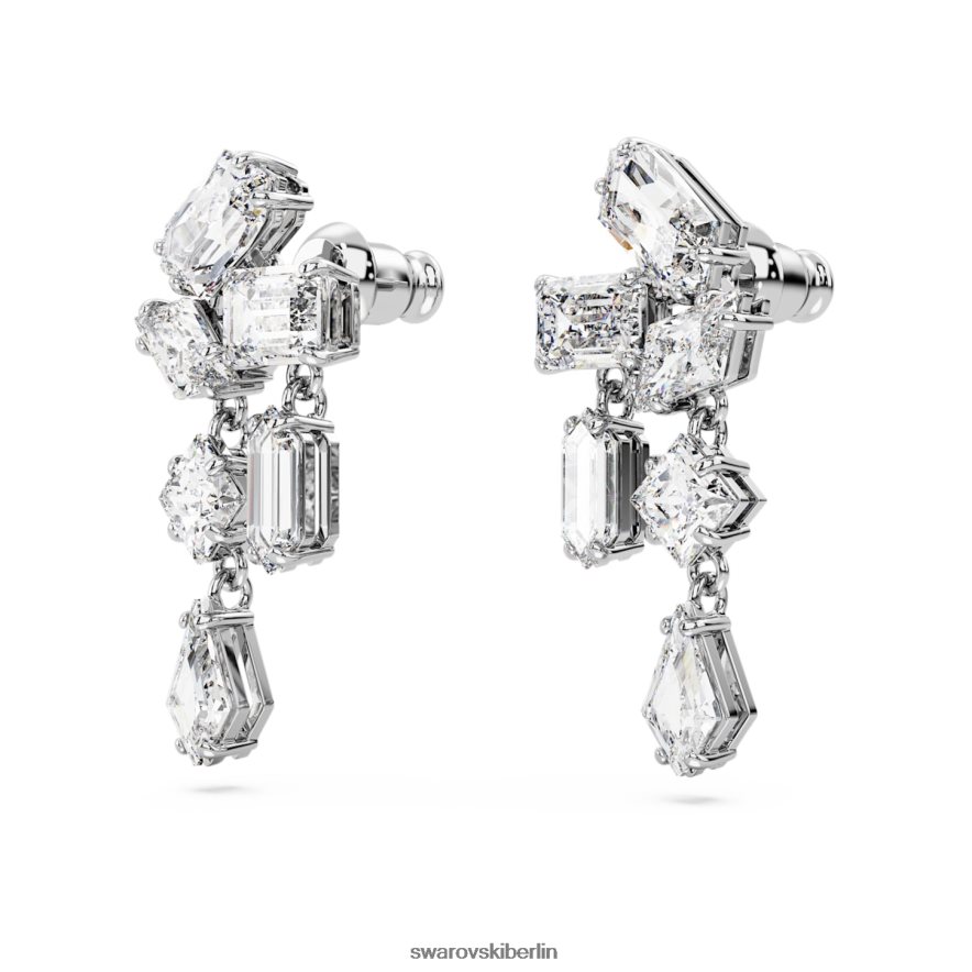 Swarovski Mesmera-Tropfenohrringe Mischschliffe, weiß, rhodiniert Schmuck HLT448827