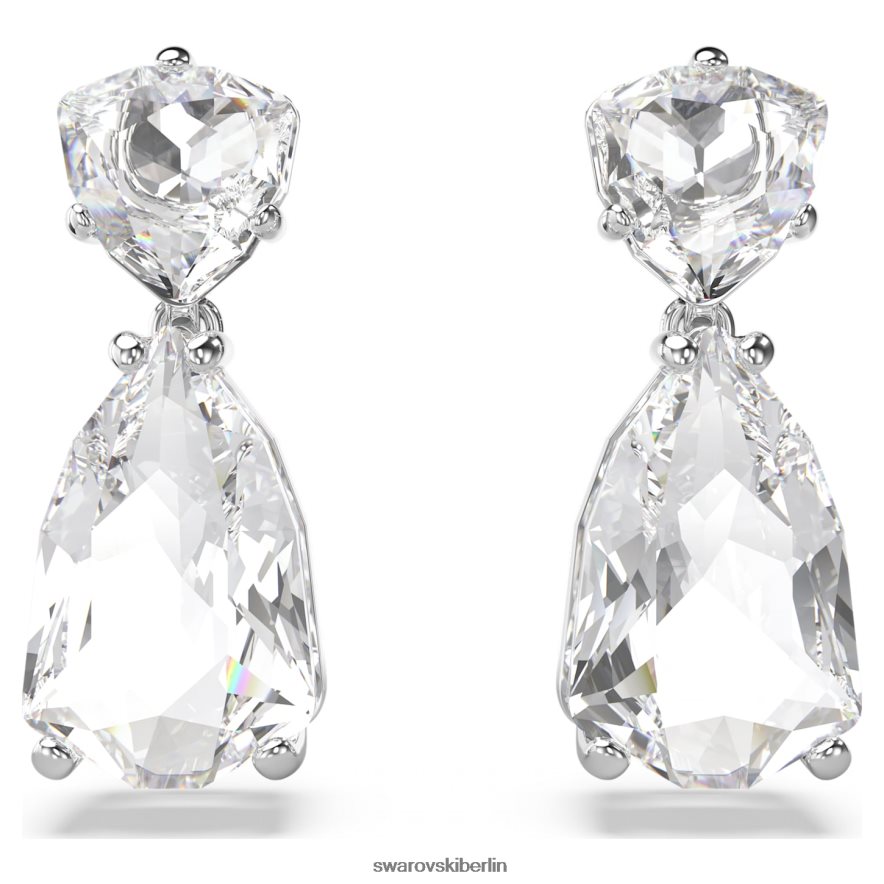 Swarovski Mesmera-Tropfenohrringe Mischschliffe, weiß, rhodiniert Schmuck HLT448833