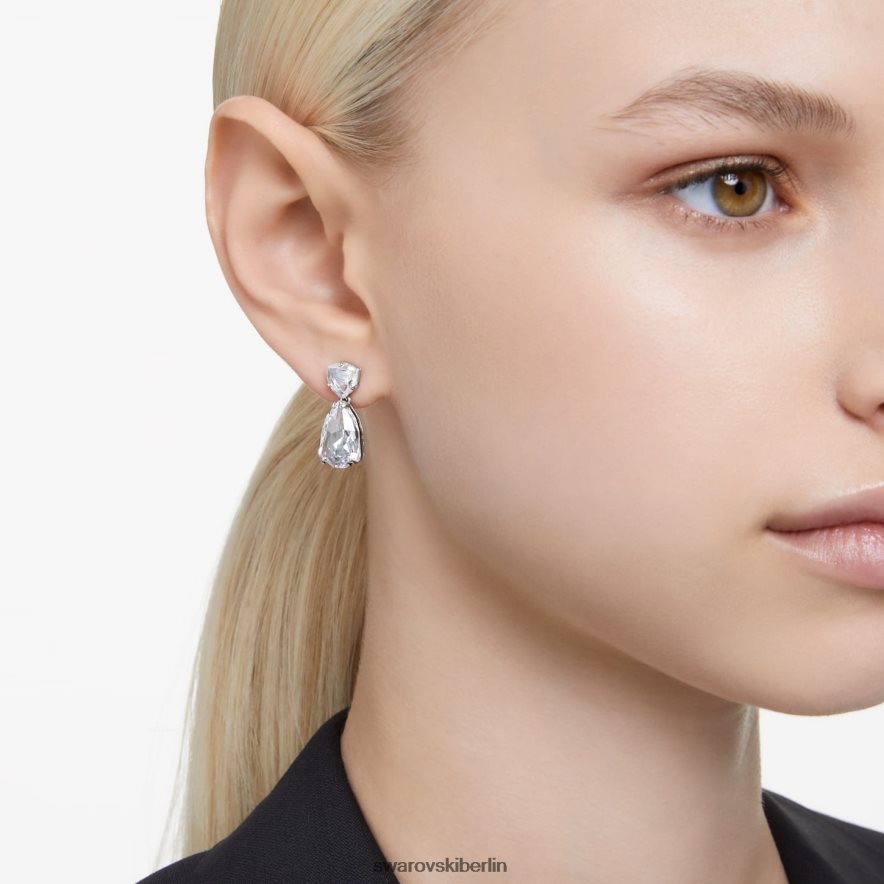 Swarovski Mesmera-Tropfenohrringe Mischschliffe, weiß, rhodiniert Schmuck HLT448833