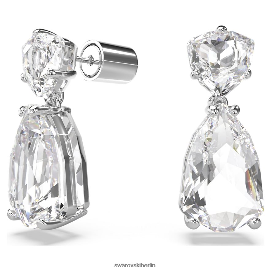 Swarovski Mesmera-Tropfenohrringe Mischschliffe, weiß, rhodiniert Schmuck HLT448833