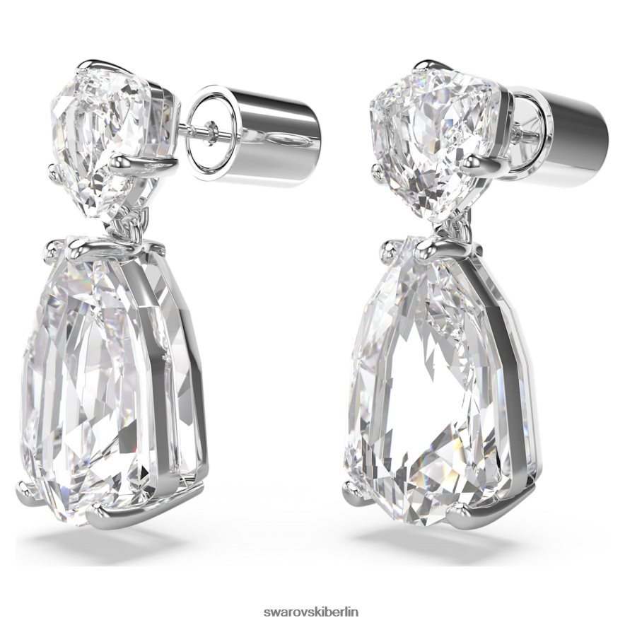 Swarovski Mesmera-Tropfenohrringe Mischschliffe, weiß, rhodiniert Schmuck HLT448833