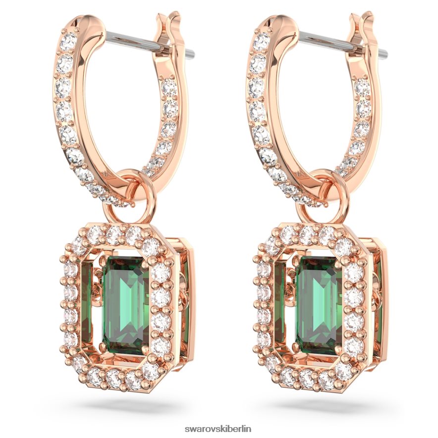 Swarovski Millenia-Ohrringe Achteckschliff, grün, rosévergoldet Schmuck HLT448842