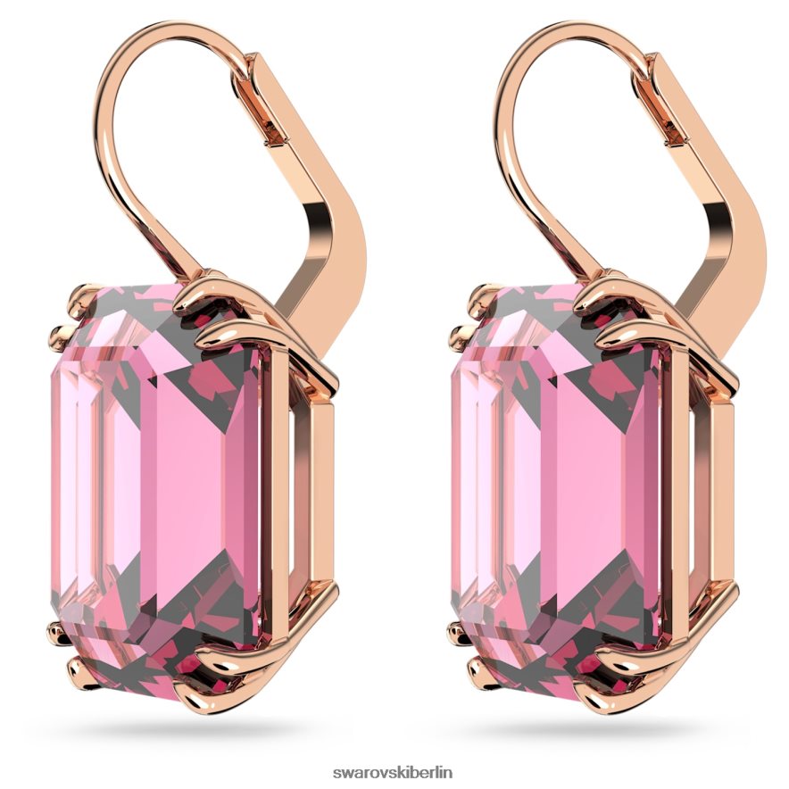 Swarovski Millenia-Ohrringe Achteckschliff, rosa, rosévergoldet Schmuck HLT448798