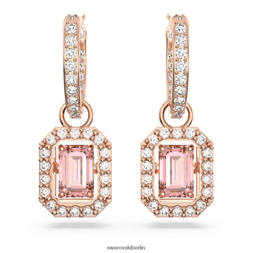 Swarovski Millenia-Ohrringe Achteckschliff, rosa, rosévergoldet Schmuck HLT448811