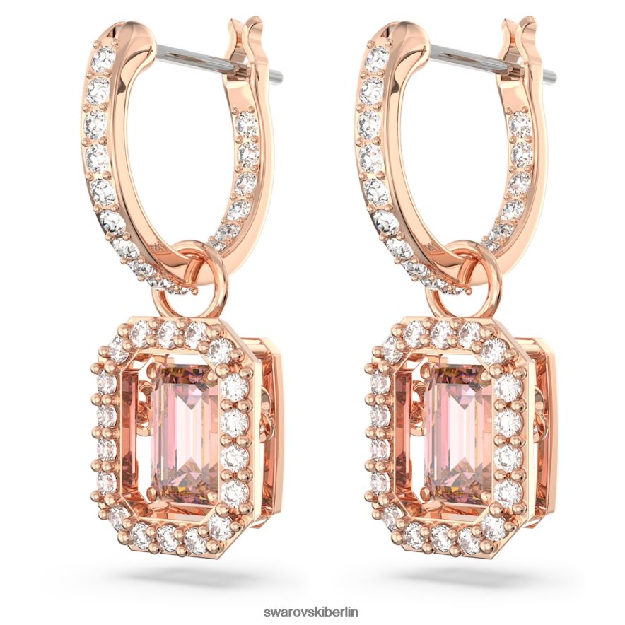 Swarovski Millenia-Ohrringe Achteckschliff, rosa, rosévergoldet Schmuck HLT448811