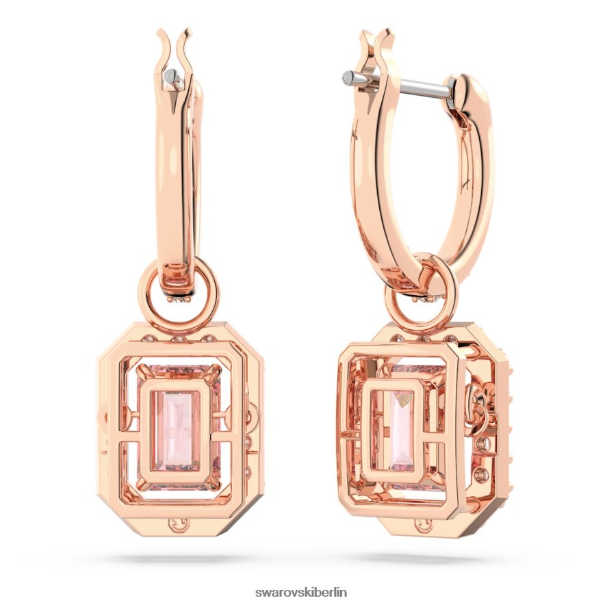 Swarovski Millenia-Ohrringe Achteckschliff, rosa, rosévergoldet Schmuck HLT448811