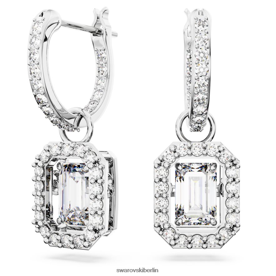 Swarovski Millenia-Ohrringe Achteckschliff, weiß, rhodiniert Schmuck HLT448775