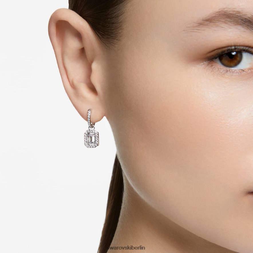 Swarovski Millenia-Ohrringe Achteckschliff, weiß, rhodiniert Schmuck HLT448775