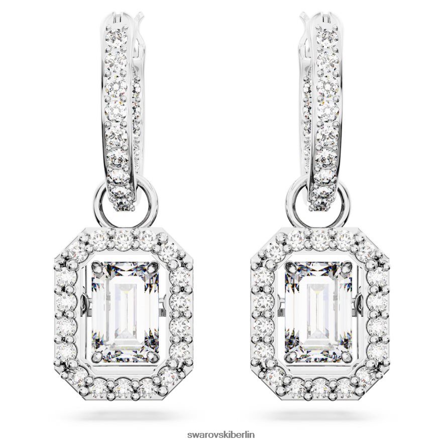 Swarovski Millenia-Ohrringe Achteckschliff, weiß, rhodiniert Schmuck HLT448775
