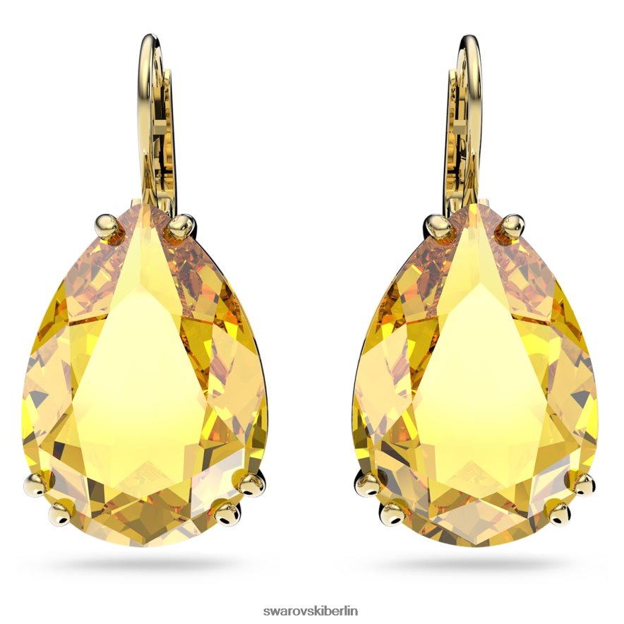 Swarovski Millenia-Ohrringe Birnenschliff, gelb, vergoldet Schmuck HLT448803