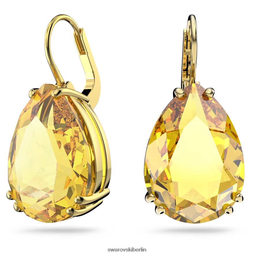 Swarovski Millenia-Ohrringe Birnenschliff, gelb, vergoldet Schmuck HLT448803
