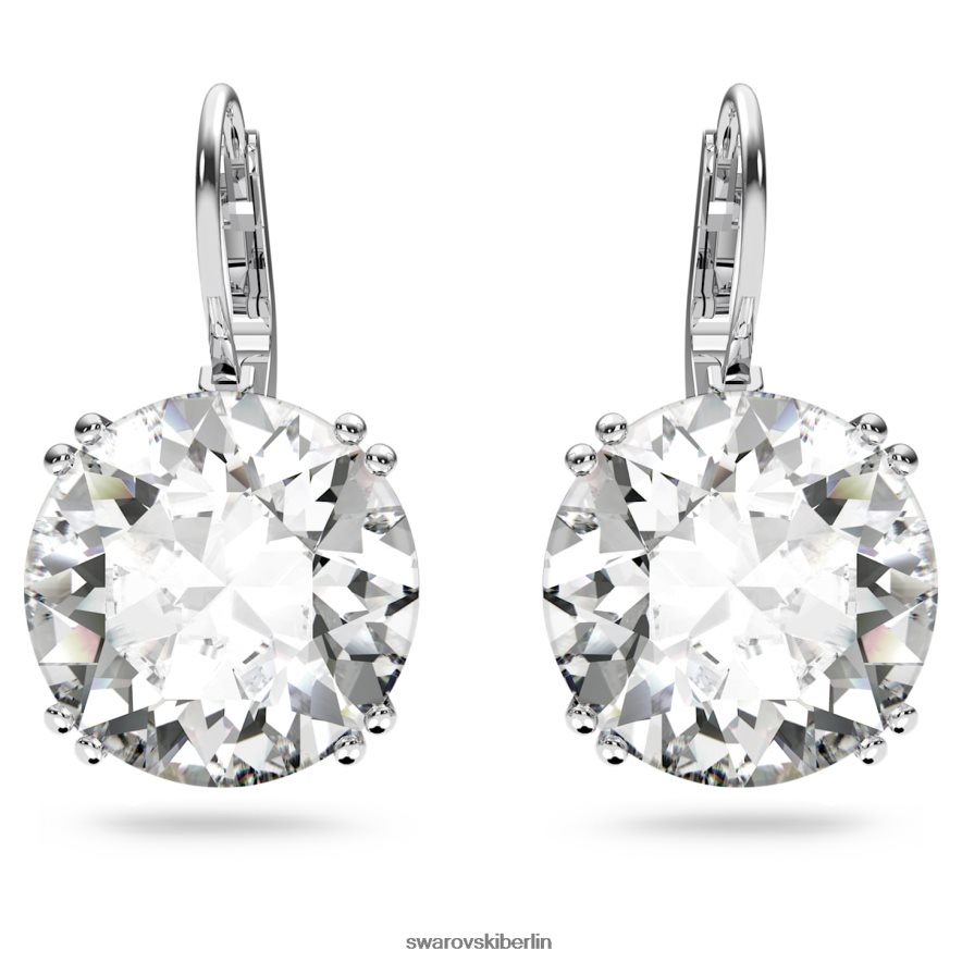 Swarovski Millenia-Ohrringe Rundschliff, weiß, rhodiniert Schmuck HLT448796