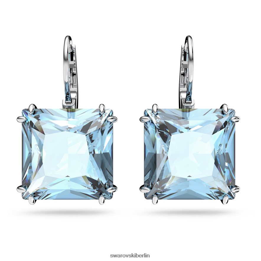 Swarovski Millenia-Ohrringe quadratischer Schliff, blau, rhodiniert Schmuck HLT448804