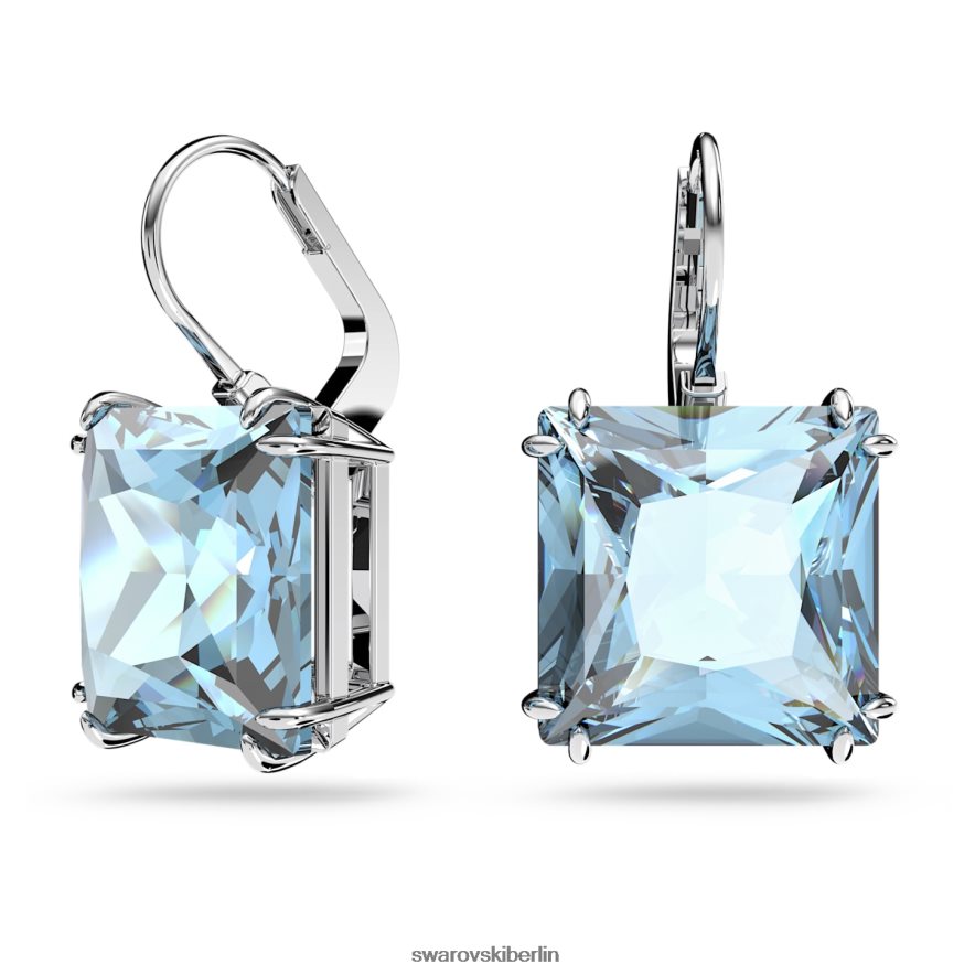 Swarovski Millenia-Ohrringe quadratischer Schliff, blau, rhodiniert Schmuck HLT448804