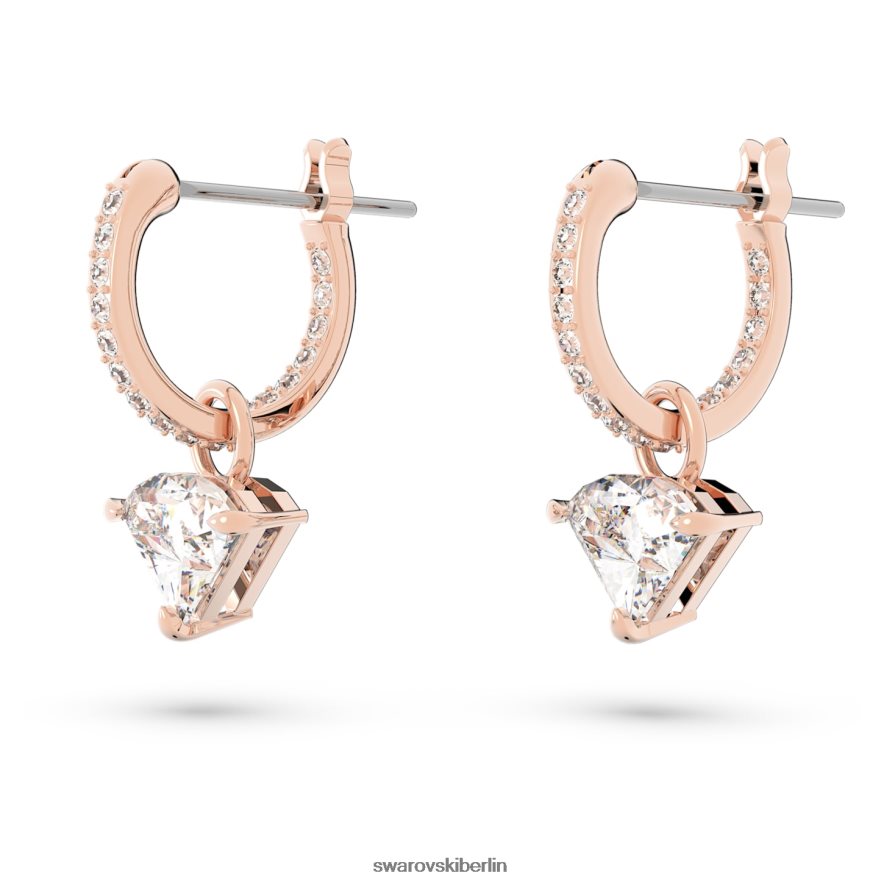 Swarovski Ortyx-Tropfenohrringe Dreiecksschliff, weiß, rosévergoldet Schmuck HLT448791